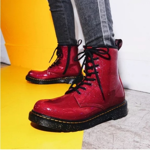Dr. Martens 1460 Red Cosmic Glitter Boots - Picture 16 of 16